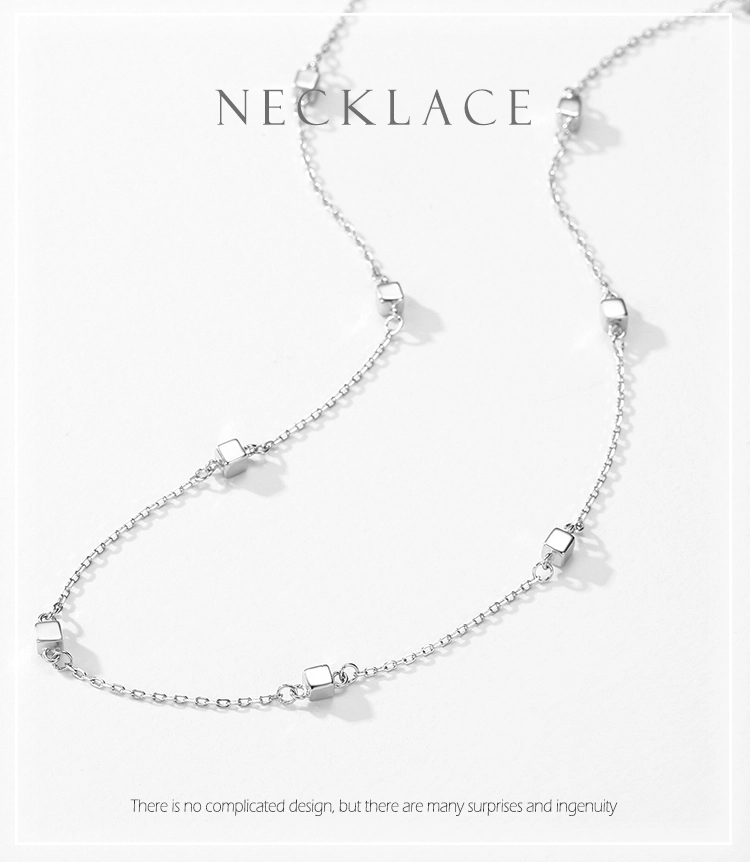 Square Stackable Pendant Necklace Sterling Silver