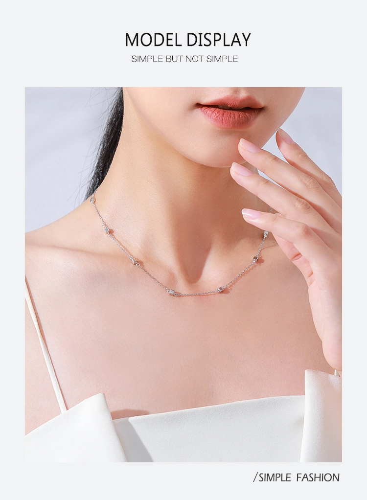 Square Stackable Pendant Necklace Sterling Silver
