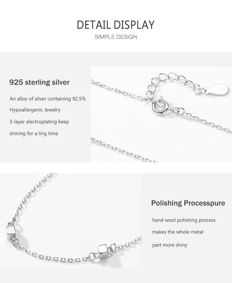 Square Stackable Pendant Necklace Sterling Silver