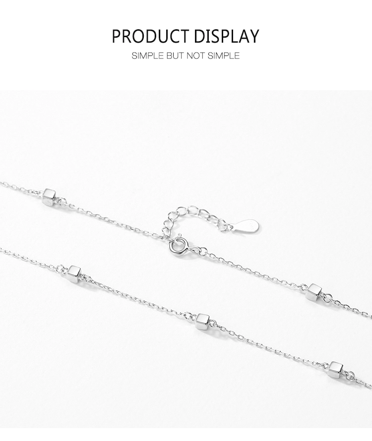Square Stackable Pendant Necklace Sterling Silver