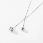 Round Ball Necklace Double Layer Necklace Sterling Silver