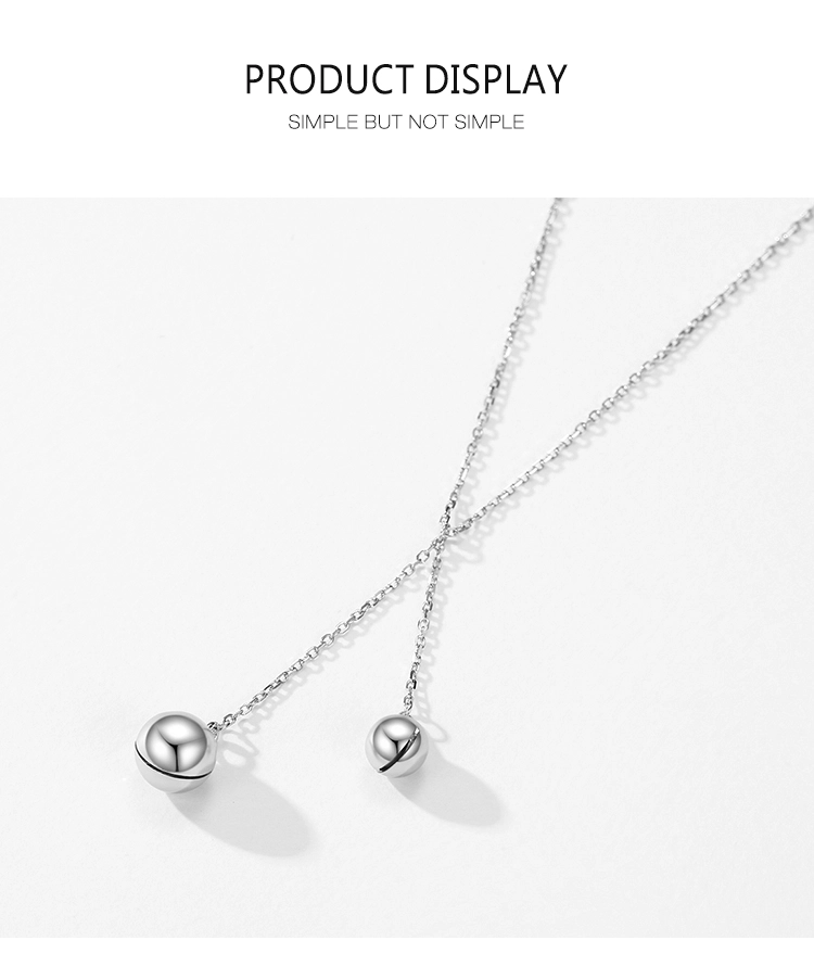 Round Ball Necklace Double Layer Necklace Sterling Silver
