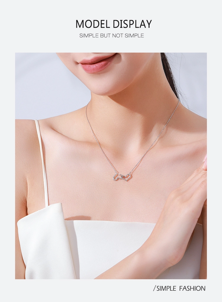 Simple Heart Pendant Necklace Sterling Silver