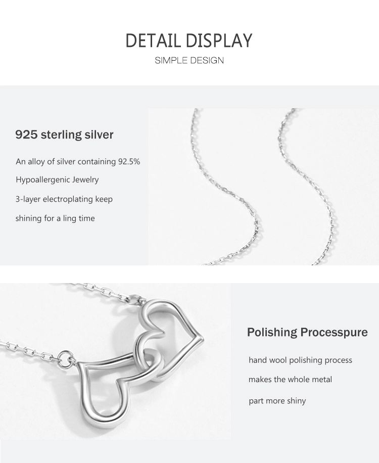 Simple Heart Pendant Necklace Sterling Silver