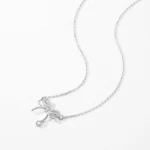 CZ Bowknot Pendant Necklace Sterling Silver