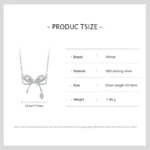 CZ Bowknot Pendant Necklace Sterling Silver