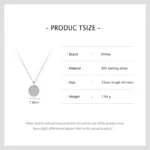 Simple Round White Zircon Pendant Necklace Sterling Silver