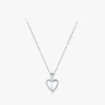 Romantic Heart Pendant Necklace Sterling Silver