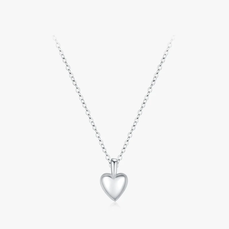 Romantic Heart Pendant Necklace Sterling Silver