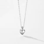 Romantic Heart Pendant Necklace Sterling Silver
