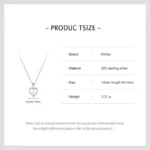 Romantic Heart Pendant Necklace Sterling Silver