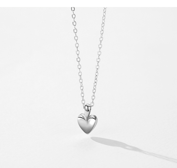 Romantic Heart Pendant Necklace Sterling Silver