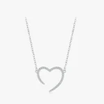 CZ the Shape of Love Pendant Necklace Sterling Silver