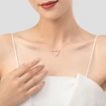 CZ the Shape of Love Pendant Necklace Sterling Silver