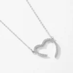 CZ the Shape of Love Pendant Necklace Sterling Silver