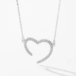CZ the Shape of Love Pendant Necklace Sterling Silver