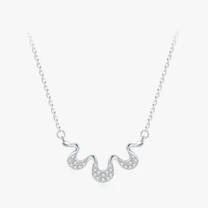 Elegant Geometric Design Necklace Sterling Silver