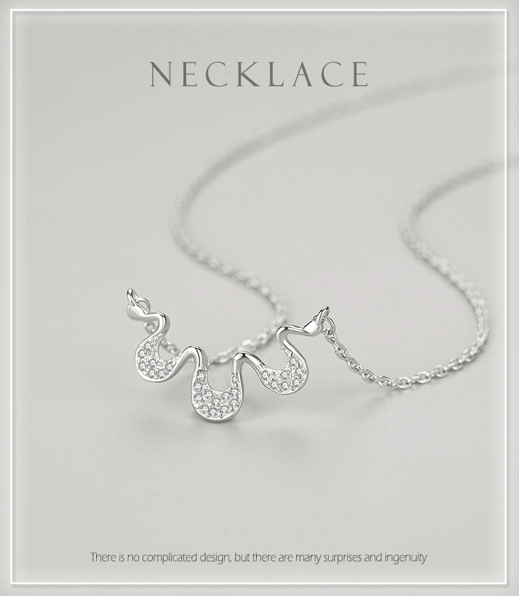 Elegant Geometric Design Necklace Sterling Silver