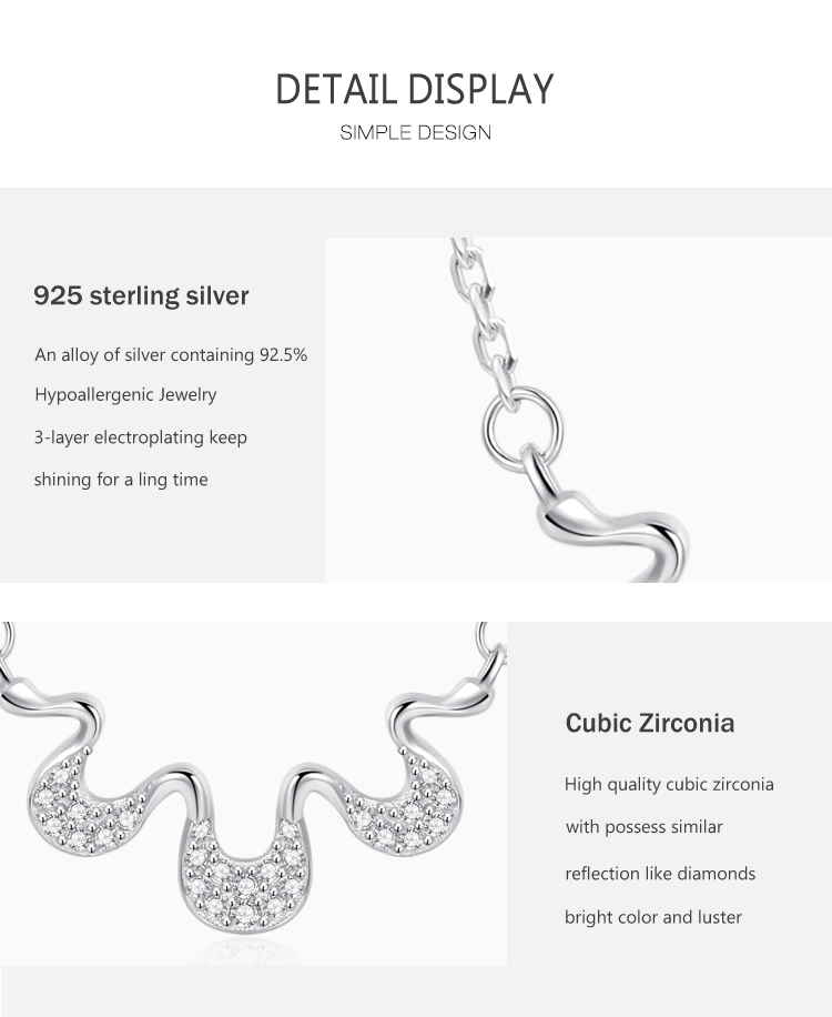 Elegant Geometric Design Necklace Sterling Silver