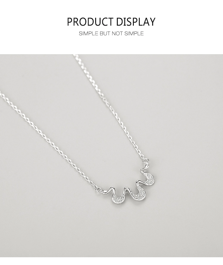Elegant Geometric Design Necklace Sterling Silver