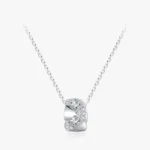 Geometric Cut Sparkling CZ Pendant Necklace Sterling Silver