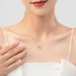 CZ Lucky Clover Leaves Pendant Necklace Sterling Silver