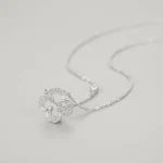 CZ Lucky Clover Leaves Pendant Necklace Sterling Silver