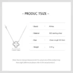 CZ Lucky Clover Leaves Pendant Necklace Sterling Silver