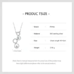 CZ Round Circular Bubble Long Pendant Necklace Sterling Silver