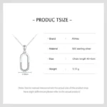 Letter O Shape Geometric Oval Pendant Necklace Sterling Silver