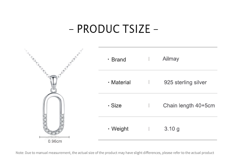 Letter O Shape Geometric Oval Pendant Necklace Sterling Silver