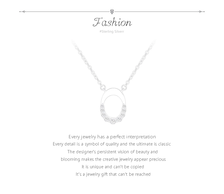 Letter O Geometric Oval Pendant Necklace Sterling Silver