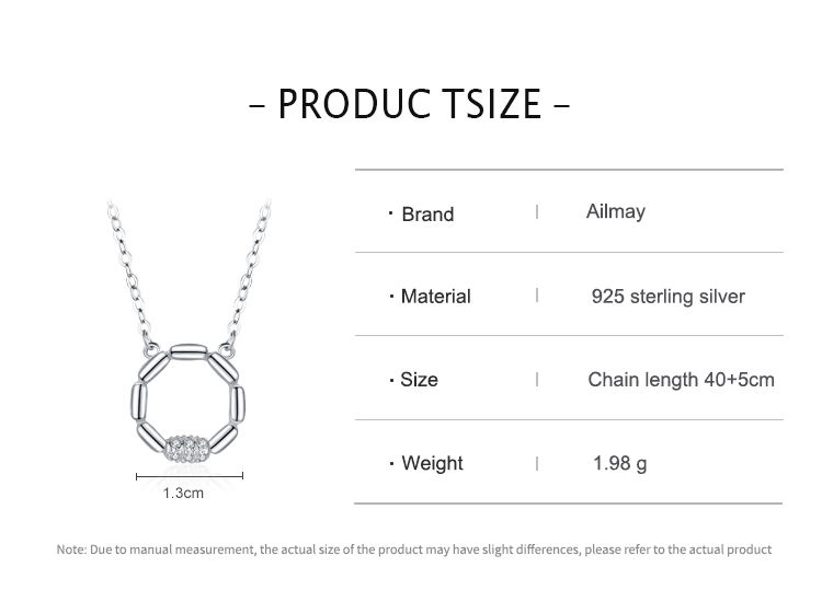 Irregular Geometric Round Circular Pendant Necklace Sterling Silver
