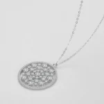 Round Bubble CZ Dangle Pendant Necklace Sterling Silver