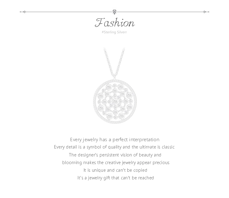 Round Bubble CZ Dangle Pendant Necklace Sterling Silver