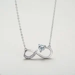 Infinite Love Heart Shining CZ Necklace Sterling Silver