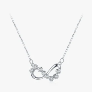 Infinite Love Tiny Small Bubble Shiny CZ Necklace Sterling Silver