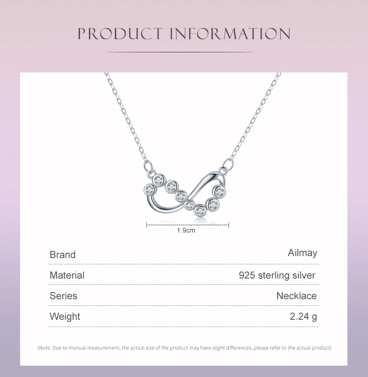 Infinite Love Tiny Small Bubble Shiny CZ Necklace Sterling Silver