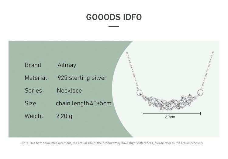 Irregular Shape Zircon Pendant Necklace Sterling Silver