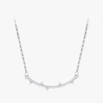 Smile Pendant Necklace Zircon Sterling Silver