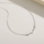 Smile Pendant Necklace Zircon Sterling Silver