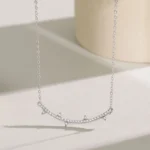 Smile Pendant Necklace Zircon Sterling Silver