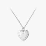 Heart Trendy Pendant Zircon Necklace Sterling Silver