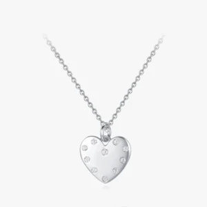 Heart Trendy Pendant Zircon Necklace Sterling Silver