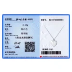 Heart Trendy Pendant Zircon Necklace Sterling Silver