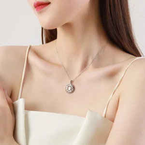 Cubic Zirconia Star Pendant Necklace Sterling Silver
