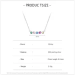 Rainbow CZ Geometric Design Necklace Sterling Silver