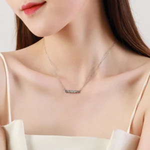 Irregular Geometric Combination Pendant Necklace Sterling Silver