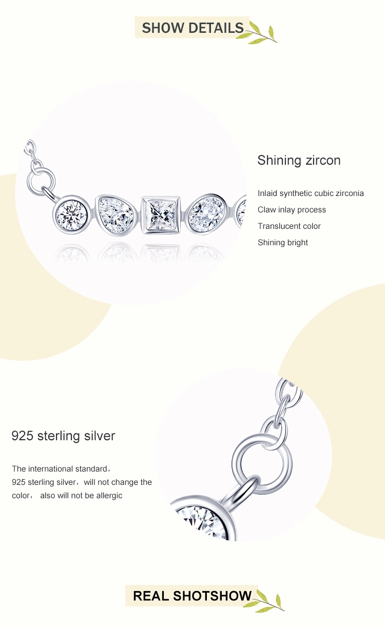 Irregular Geometric Combination Pendant Necklace Sterling Silver