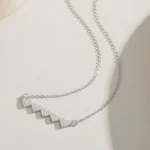 Heart to Heart Zircon Pendant Necklace Sterling Silver